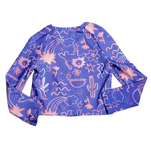 NWOT Cat & Jack Toddler Girl Doodle Design Swim Rashguard 5T - Picture 2 of 4